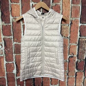 Theory Puffer Vest Womens 00 Beige Vest Beige Hoodie Zip Up
